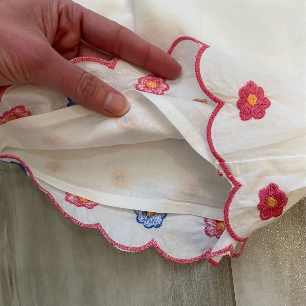 NWT Bisby White Cotton Lined Pull-On Shorts with Colorful Embroidery, girls 14 - Picture 10 of 12